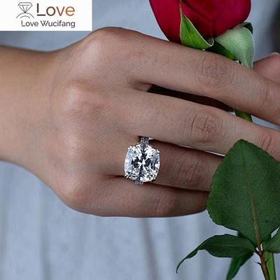 Poduszkowe cyrkonie kryształowe pierścionki na palce damskie obrączki ślubne delikatny design akcesoria zaręczynowe estetyczna biżuteria prezent