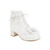 Large Size - Short Boots Coarse Heel White Martin Boots Sweet beautiful women boots Winter Lolita Waterproof Table