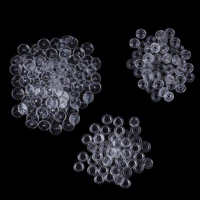 50 Set Kam T5 Clear Plastic Resin Snaps Button Fasteners Press Stud 12Mm