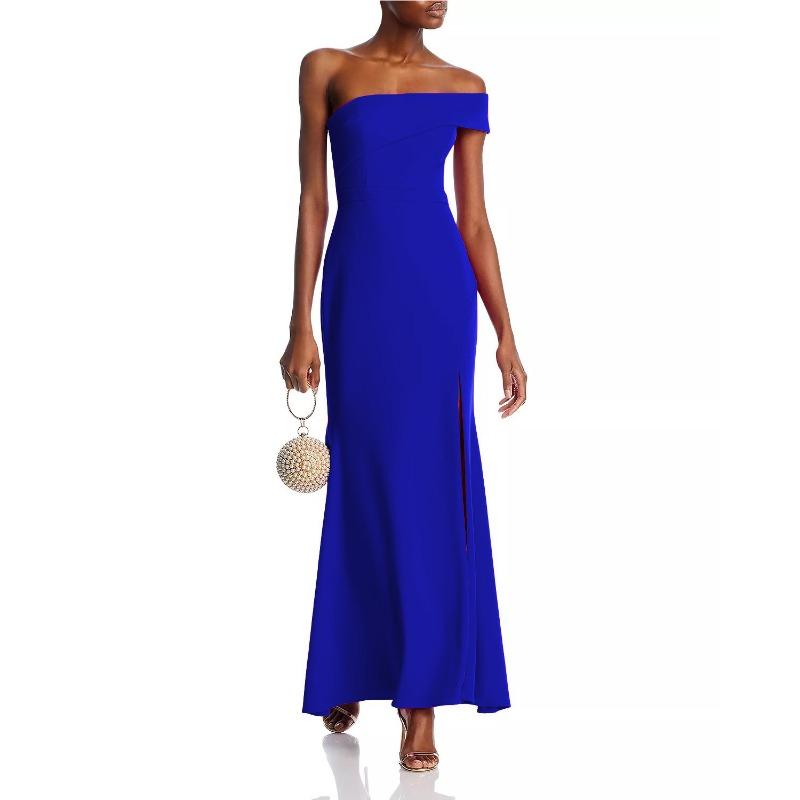 New autumn and winter women's clothing one-shoulder fashion split-ended dress long dress temperament dress