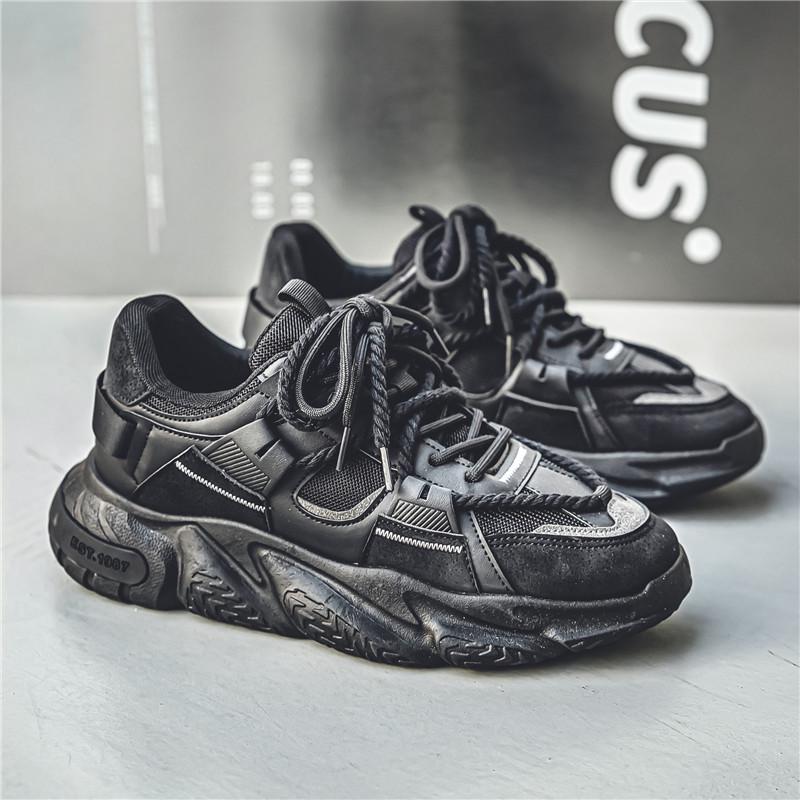 2023 Autumn Men s Thick Sole Height Increasing Dad Style Sneakers - Trendy Korean Casual Running Shoes 41 чёрный