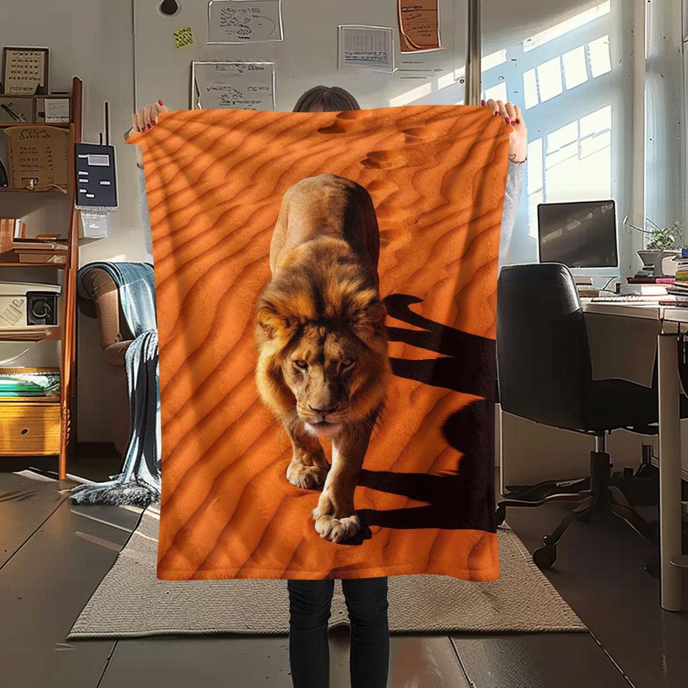 1Pc DuneBeasts Print Flannel Blanket, High quality Comfortable for All Seasons, Home Decor, Warmth and Comfort, Perfect for Christmas Gifts