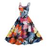 Women's Casual Fashion Flower Print Sexy Off Shoulder Punk Retro Dress Retro Dress Dress