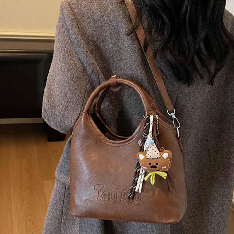 Retro-Eimer-Tragetasche mit großem Fassungsvermögen, Eine Nischen-Einkaufstasche für Pendler, einseitig tragbar, Crossbody