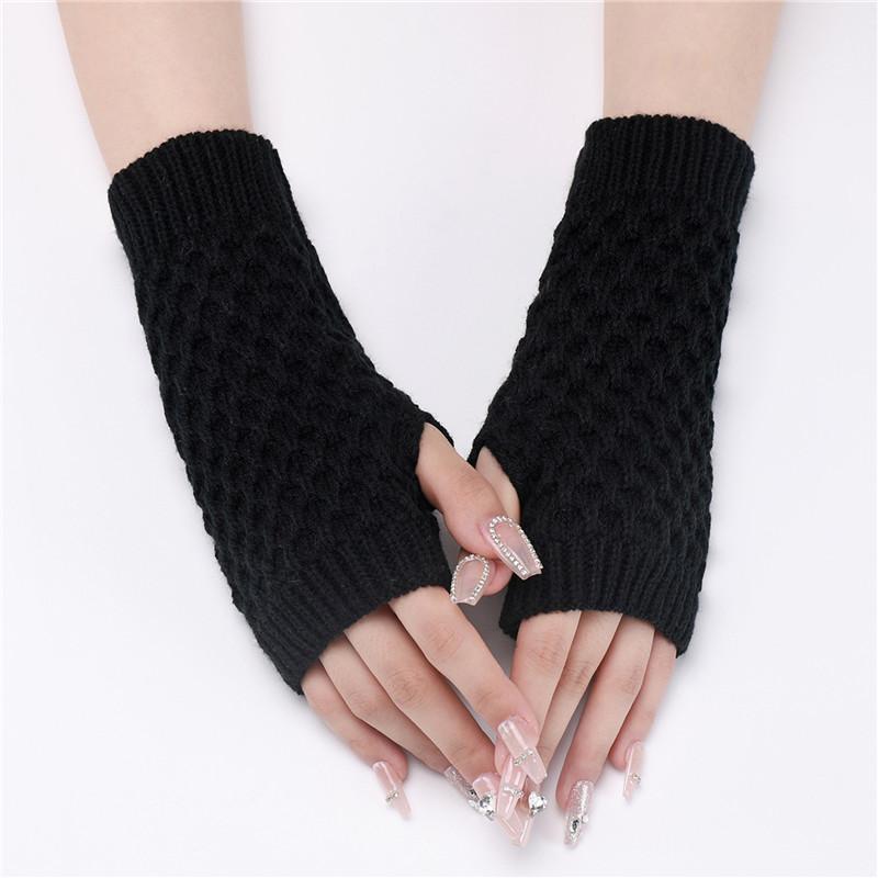 Short Men's and Women's Knitted Warm Half Finger Open Finger Arm Sleeve
