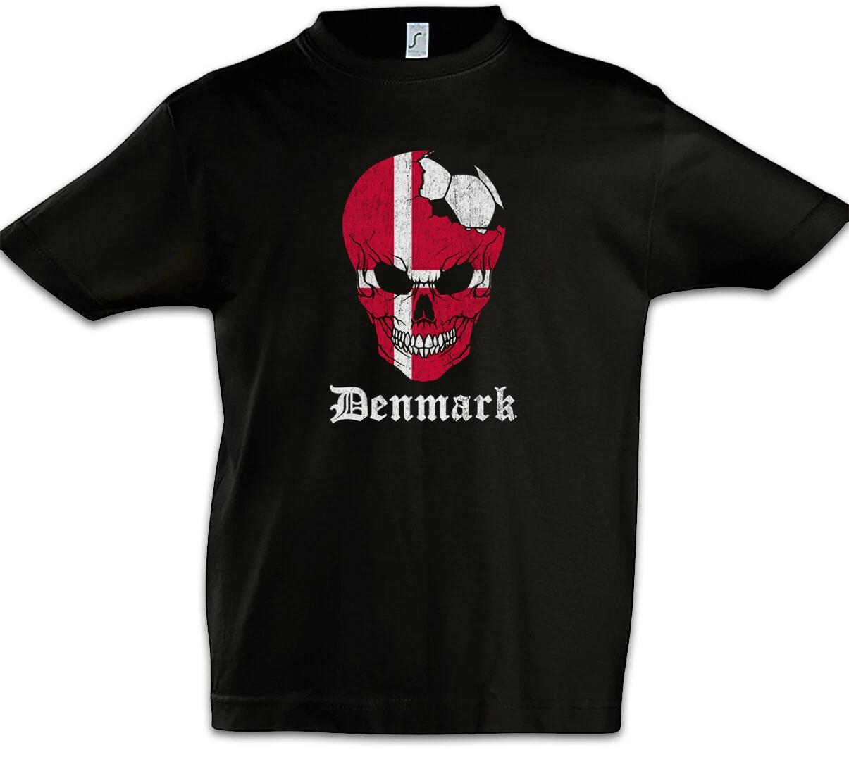 Denmark Football Skull I Kids Boys kids boys T-Shirt Danish Flag Football Denmark 100