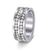 Neuer Stil Strassstein Design Edelstahl Partnerring Set