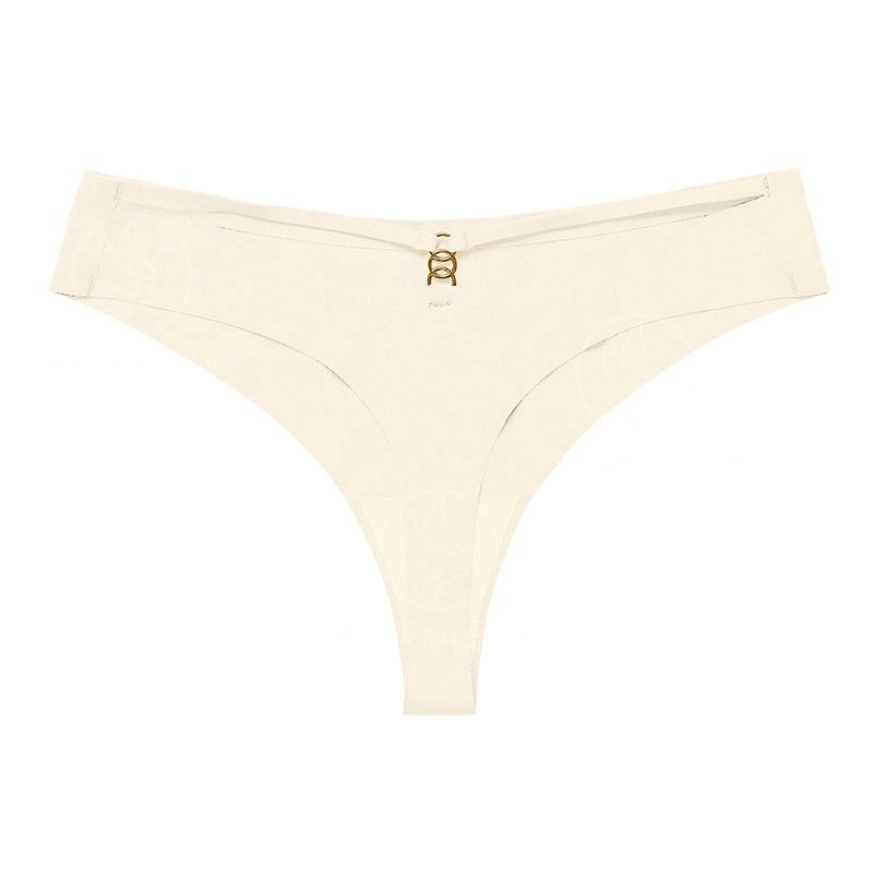 

Бесшовные стринги T-образной формы из ледяного шелка - Спортивное нижнее белье для йоги больших размеров с металлическим кольцом Large