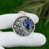 Födelsedagspresent till henne Naturlig Sodalit Ädelsten Hänge 925 Sterlingsilver