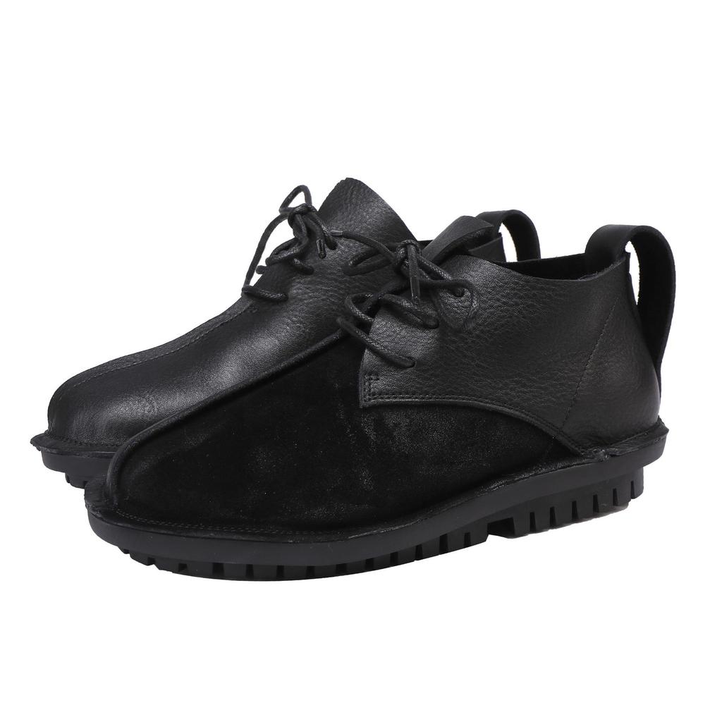 Women's High-Top Genuine Leather Ankle Boots - Soft Sole, Flat Heel, Lace-Up, Comfortable & Lightweight, 2025 Autumn/Winter Collection