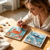 3D Strasssteine Bastelset Meeresschildkröte Oktopus DIY Perlenmalerei Set, Ozean Thema Diamant Malerei Entspannende Erwachsenen Sets Set für Erwachsene Anfänger, Perlen Alles-Perlen