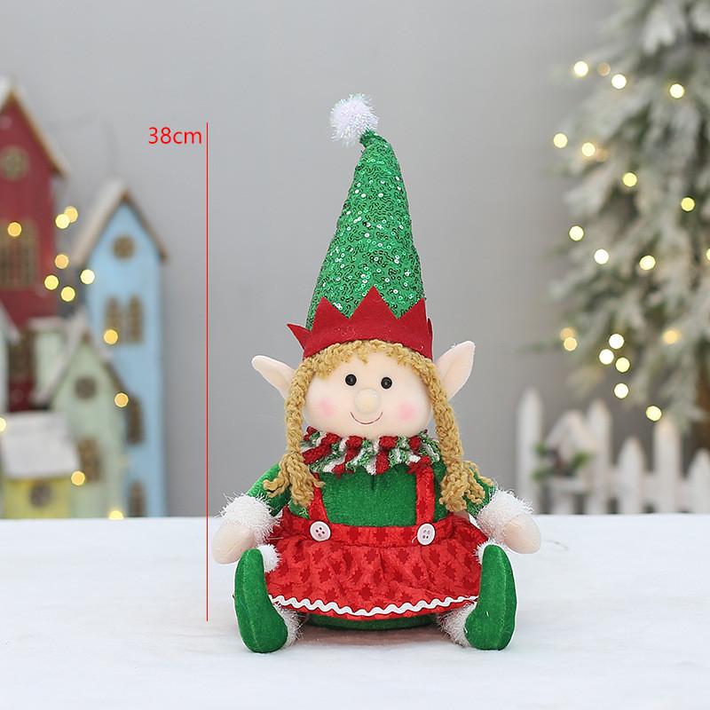 Elf Doll Christmas Sled Car Sitting Sleeping Retractable Standing Ornaments
