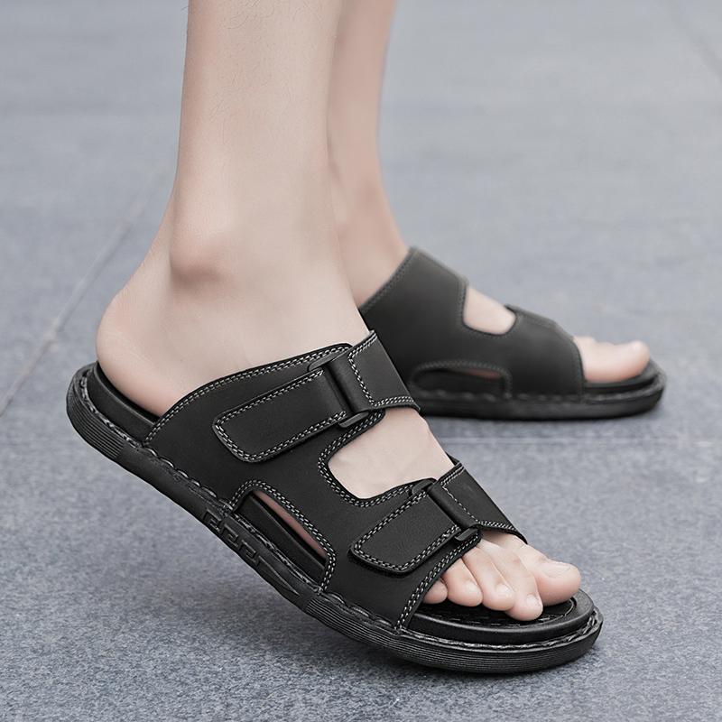 Fashion CYYTL Mens Slippers Summer Casual Shoes Beach Sandals Outdoor Slides Leather Walking Comfort Luxury Designer Fashion Lightweight