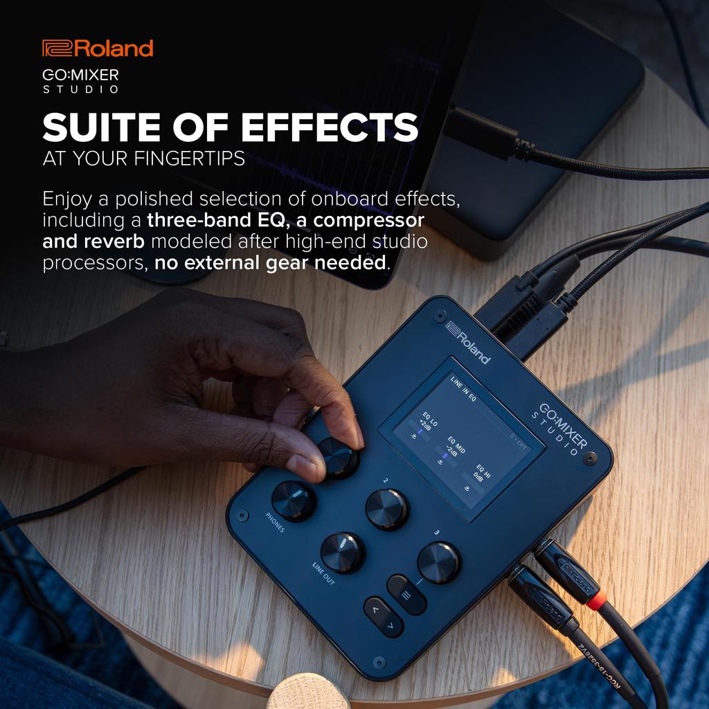 Roland ST Audio Mixer Audio Interface for Music Production and Compatible with Bus Black GOMIXER STUDIO/GOMIXER Recording, iPhone/iPad/Mac/Windows,