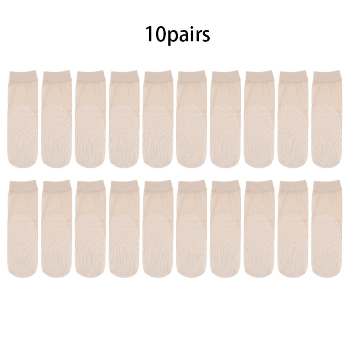 

10 пар весенне-летних женских мягких тонких носков с нескользящей подошвой, модные прозрачные женские дышащие носки телесный