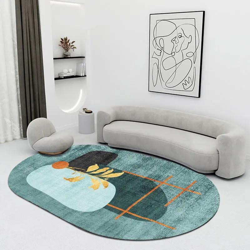 Creative Oval Carpet Living Room Decoration Carpets High Quality Rugs for Bedroom Home Decor Mat Lounge Rug Non-slip Porch Mats