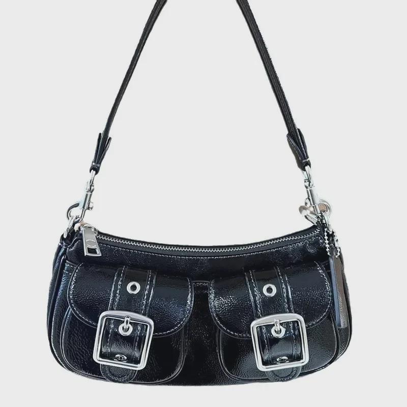 Koujia 2024 Women's Ashton Retro Underarm Baguette Motorcycle Shoulder Bag