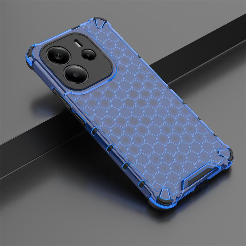 Shockproof Transparent Case For Redmi Note 14 4G Honeycomb Armor Full Back Case Redmi Note 14 4G Case Cover For Redmi Note 14 4G