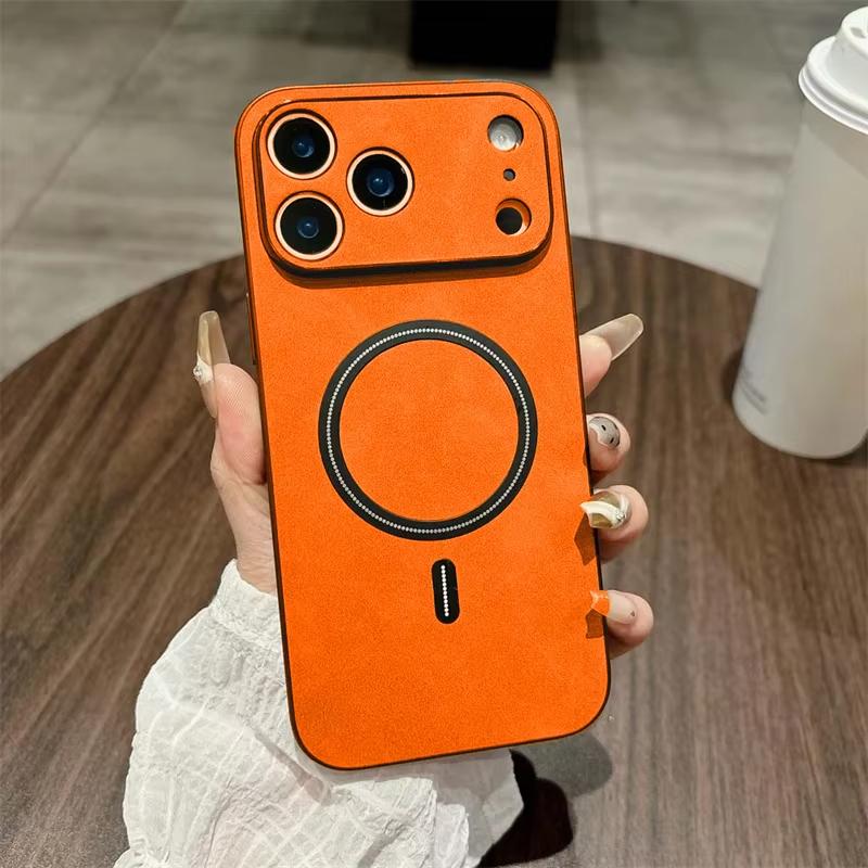 For Magsafe Leather Shockproof Phone Cases For 17 16 15 14 13 12 11 Pro Max 16e Plus Air Magnetic Wireless Charge Cover