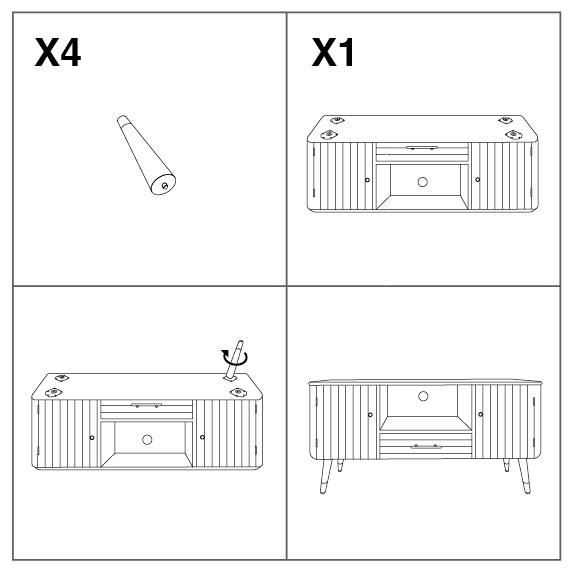 Držák na TV Matera Cm  117X40X60