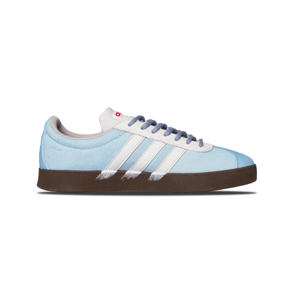 Adidas VL COURT 2.0 Light Blue Xingji Cushioning, Wear Resistant Low top Skateboard Shoes Unisex Blue White HQ1802(Team1661-)