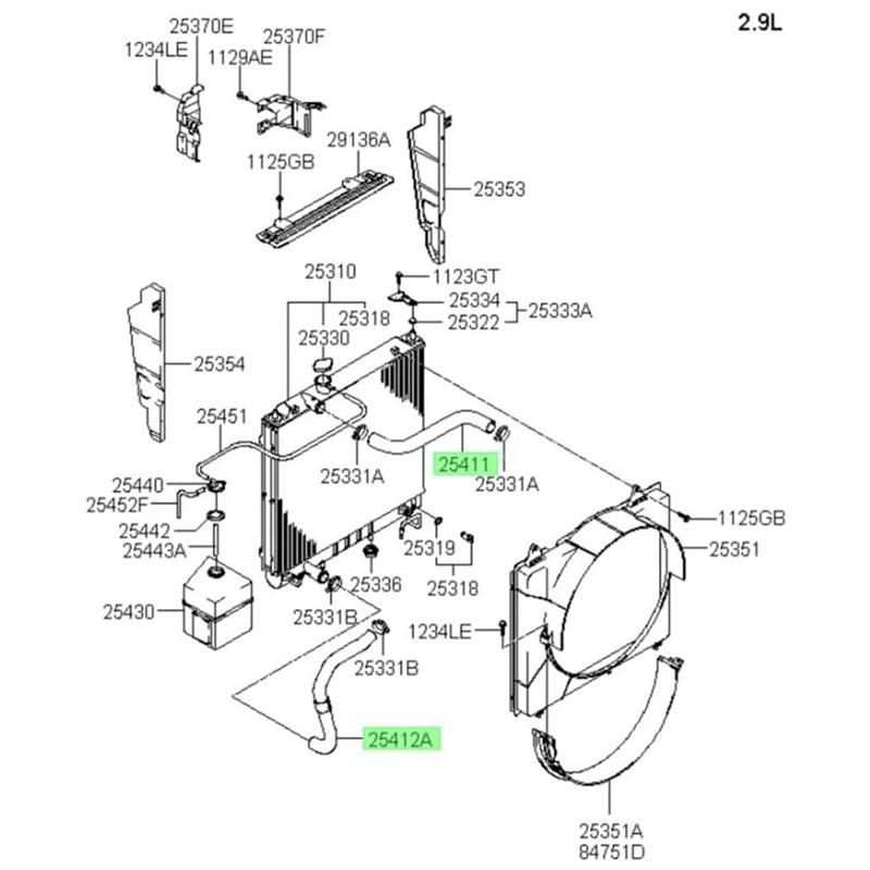 For Hyundai TERRACAN 2.9 2003 2004 2005 2006 GeNuiNe RADIATOR HOSE LOWER 25412H1901 25412 H1901 25412-H1901 25411H1910