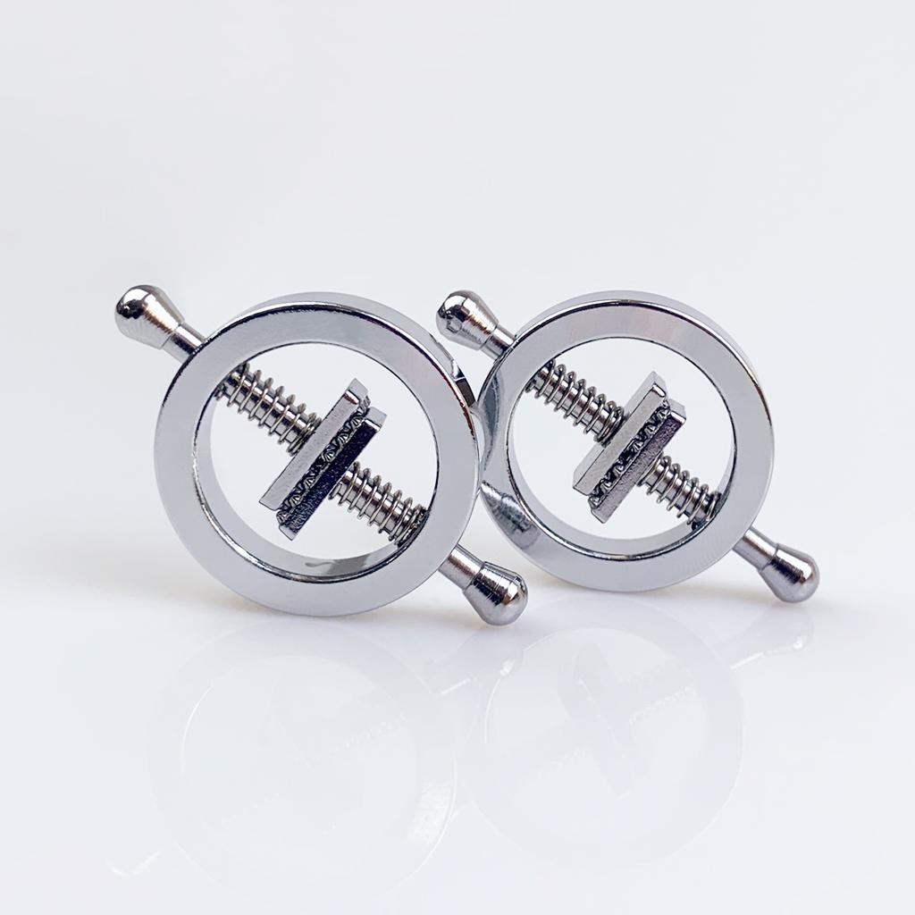 BDSM 1 Pair Metal Nipple Clamps Adjustable Breast Spring Clamps Bondage Sex Slaves Nipple clips Adult Sex Toys For Woman