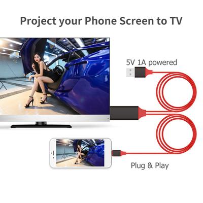 HDMI-compatible Adapter Cable 1080P Plug and Play TPE 8Pin To HDMI-compatible Converter for iPhone