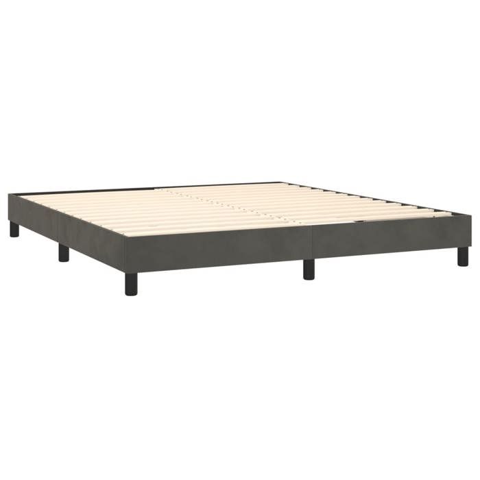 Maison Exclusive - Sommier à lattes de lit et matelas Gris foncé 180x200cm Velours
