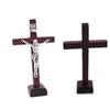 10pcs Wooden Ornament Tabletop Ornament Standing Crucifix Decoration