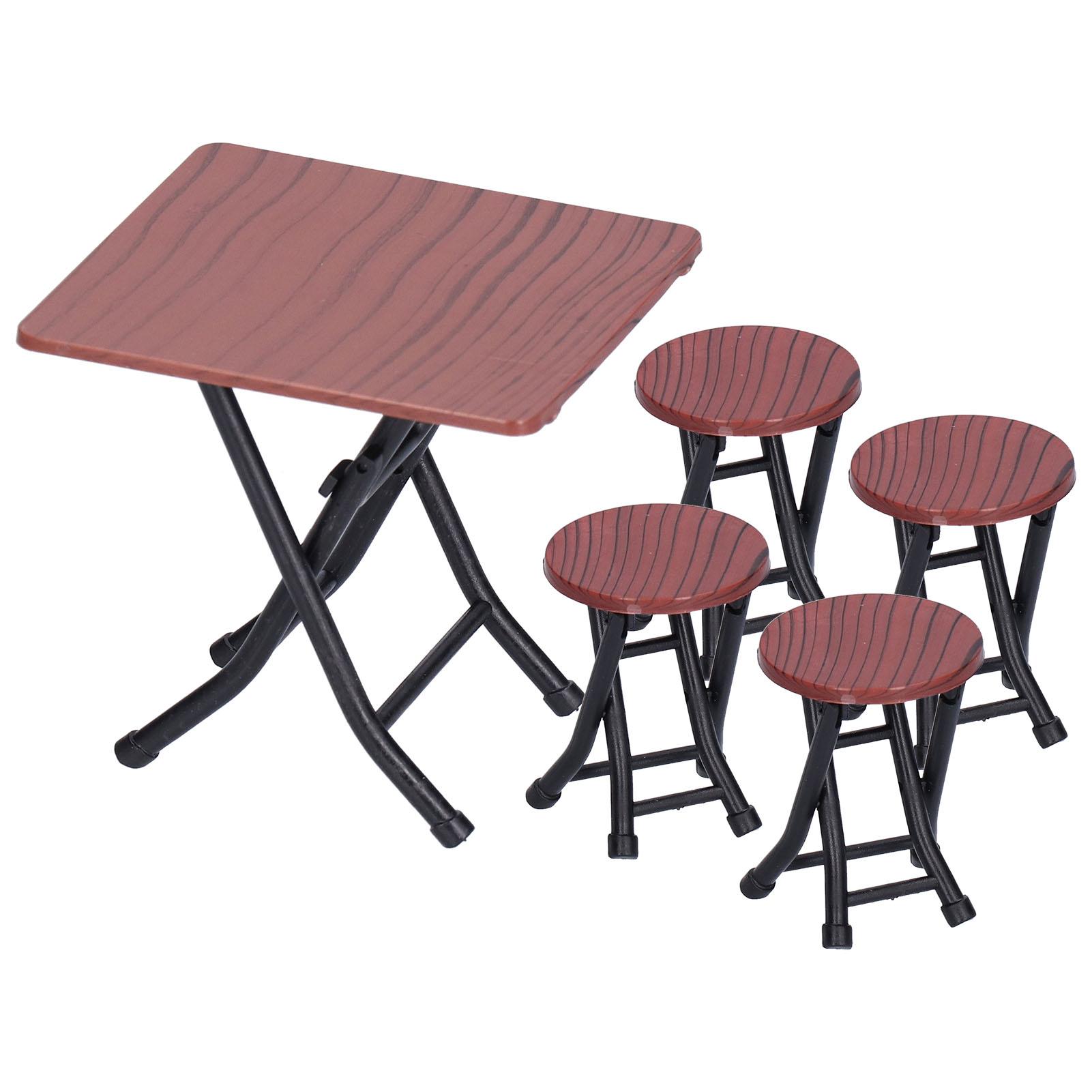

1:12 Dollhouse Folding Table Stool Miniature Doll House Furniture Model DecorationSquare Table