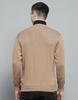 MONTE CARLO Mens Solid Khakhi V Neck Full Sleeve Pullover