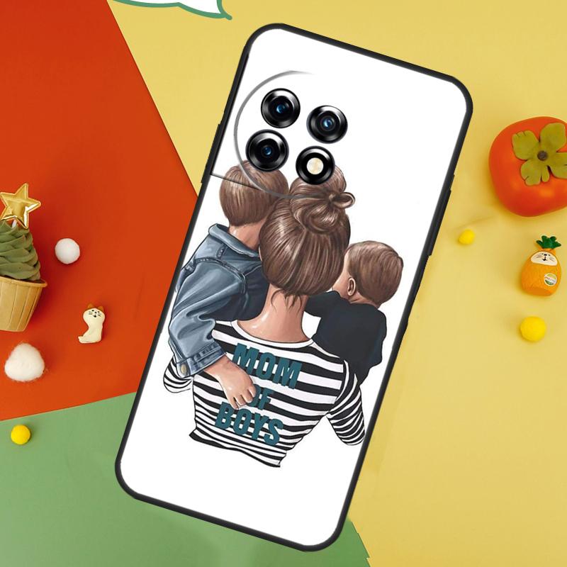 Baby Mama Tochter Mädchen Sohn Papa Rückseite für OnePlus 13 15 13R 13T 12 12R 11 10 10T 8T Nord 5 CE 4 2 3 Lite N20 N30 Hülle