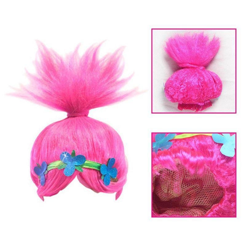 Kinder Troll Stil Festival Party Perücke Für Cartoon Cosplay Mit Pinker Kopfschmuck Kappe