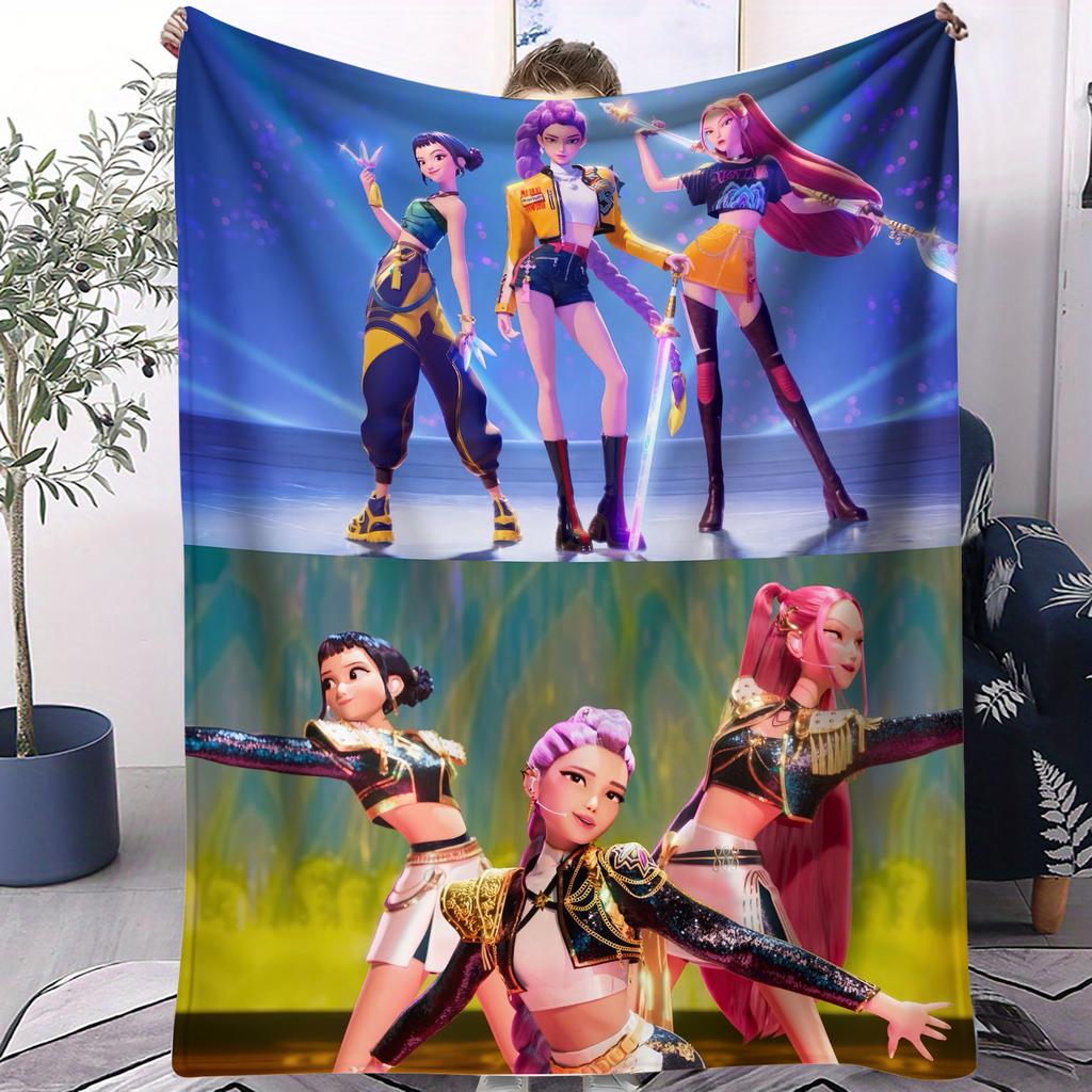 K-Pop Demon Hunters Blanket Super Warm Comfortable Flannel Throw Blanket Fan Gifts for Home Leisure Camping Travel