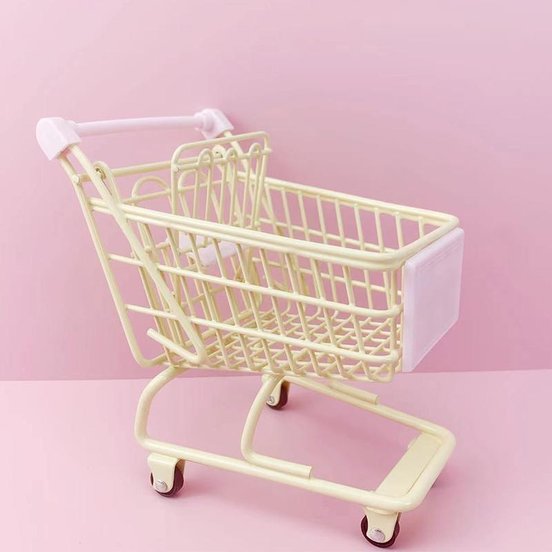 Новая Красочная Забавная Мини Тележка для Покупок в Супермаркете Фотореквизит Тележка Питомец Птица Попугай Хомяк Игрушка Оптом Детская Игрушка M 13x9.5x14.5cm