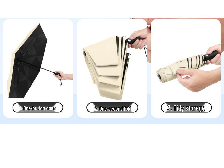 Ultra-Light Anti-UV Automatic Folding Umbrella: Crease-Free, Wrinkle-Free Sunshade & Sunscreen Parasol