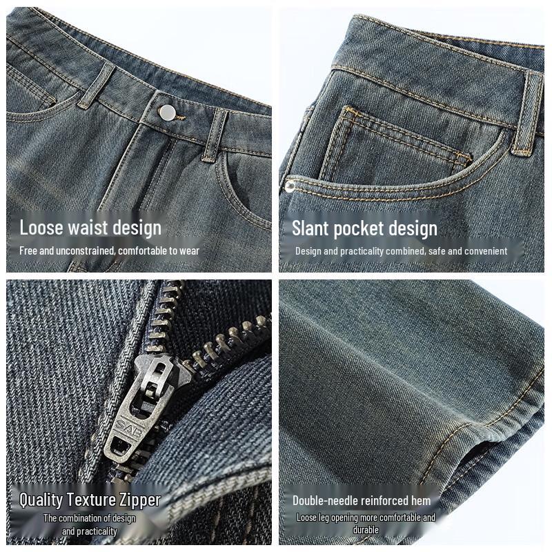 JEEP SPIRIT Pánské zimní fleecem podšité prané džínové kalhoty