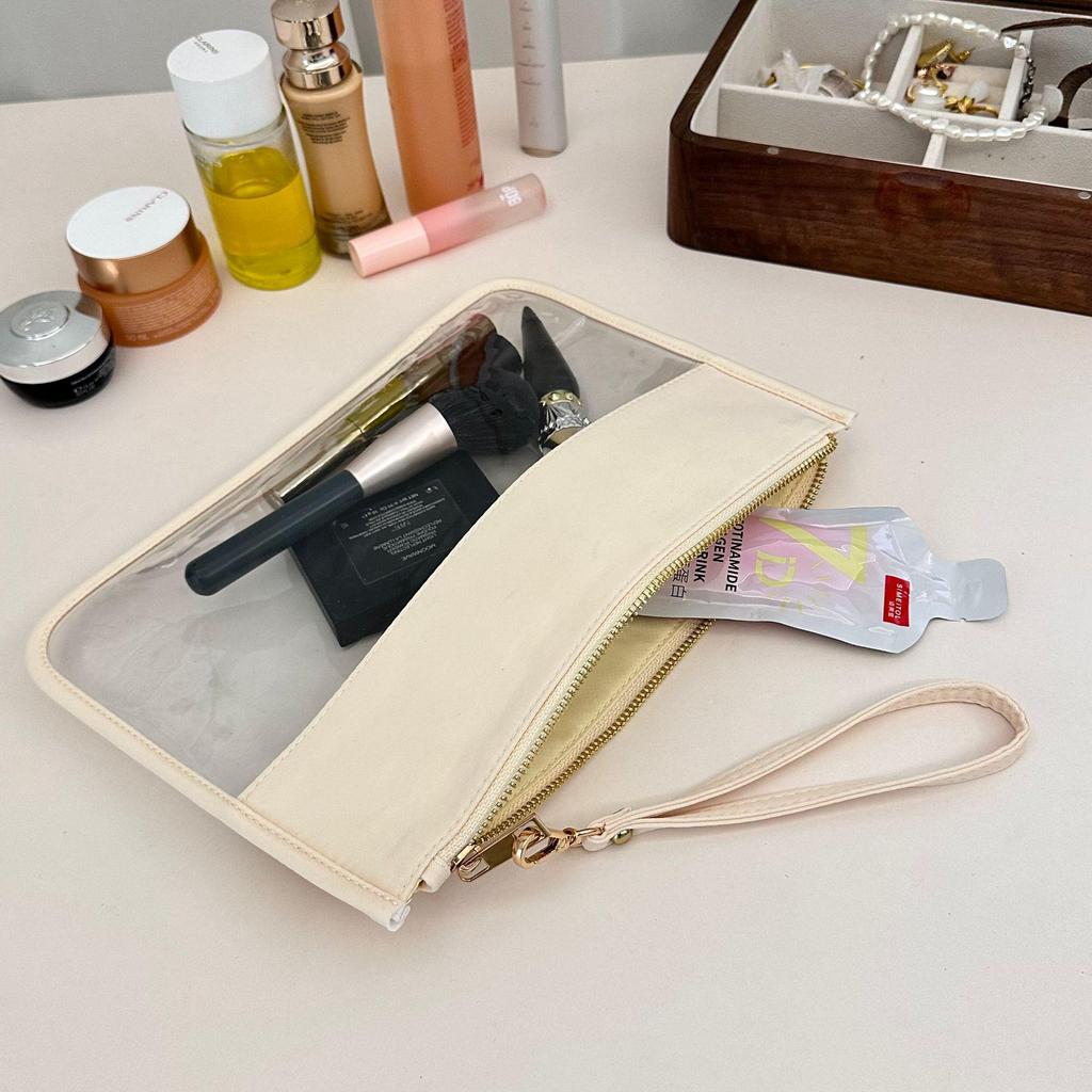 Transparente wasserdichte Reise-Kosmetik- und Snacktasche aus PVC - Großes Fassungsvermögen