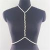 Female Body Chain Choker Jewelry Artificial Pearls Chain Formal Event Chest Chain