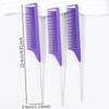3pcs Rat Tail Hair Comb Set, Plastic Brushes and Metal Handle Combs, Braiding and Distribution Tool,Special for Real Hair Wigs