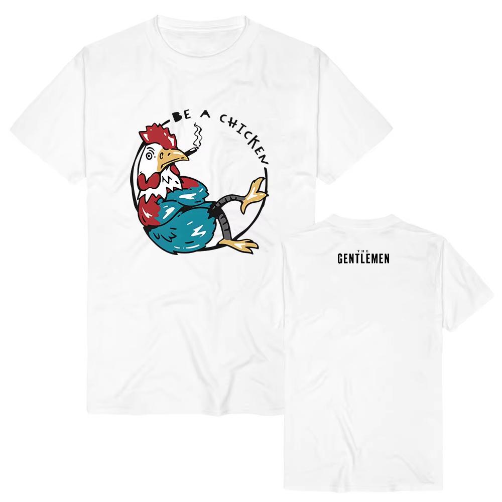 2026 Hot Sale The Gentleman Funny Cartoon Rooster Graphic T-shirt Y2K Men Women Gothic Harajuku T-shirt Print Crew Neck Lightweight Casual T Shirt