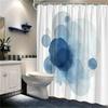 Blue Watercolor Circle Shower Curtain  Abstract Dots with Gradient Shades, Contemporary Art Bath Curtain for Elegant Home Decor
