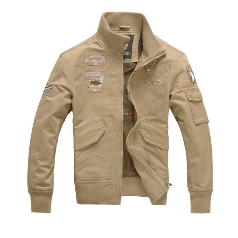 Large Size Embroidered Spring and Autumn Jacket Men's Casual Jacket Military Large Size Men's Coat Tide