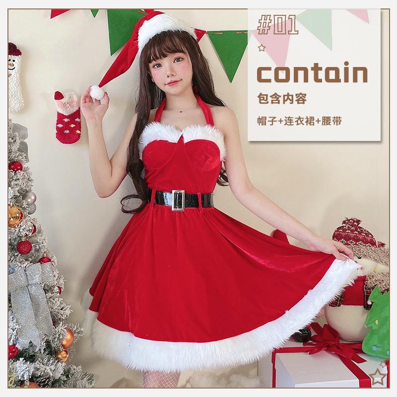 

Santa Claus Red Sexy Tube Top Dress Stage Christmas Dress Women s Christmas Dress average size