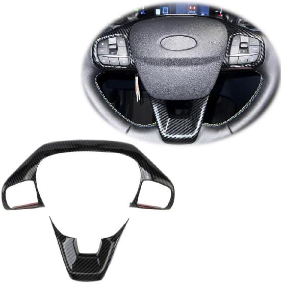Carbon Fiber Steering Wheel Cover Molding Trims Accessories for Ford Transit 150 250 350/Escape 2020-2026 for Bronco Sport/Maverick