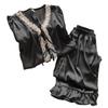 2025 Spring/Autumn Women's French Ice Silk Lace Pajama Set - Sweet Home Wear