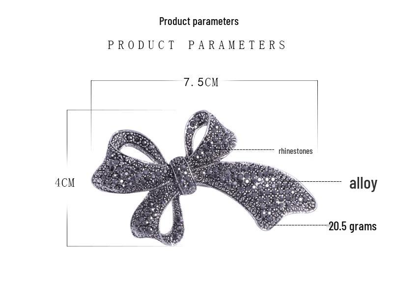 European and American Luxury Rhinestone Bow Brooch 