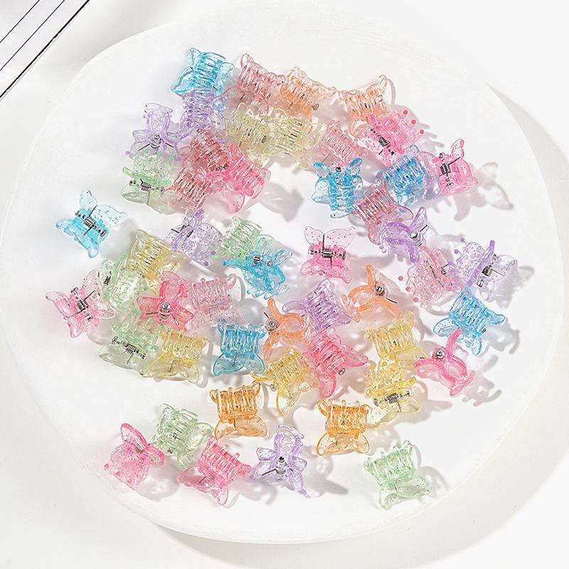 50Pcs Mini Transparent Multi-Color Butterfly Claw Clip Mini Hairpin Hair Clip Hair Accessories For Girls And Women Headwear Quality