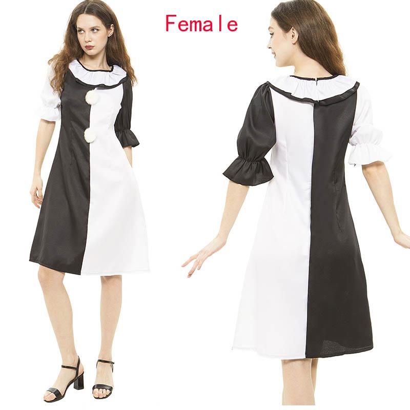 Terrifierr Cosplay Costume 1 Set Female Or Male Horror Carnival Party Skin-Tight Killer Clowns Jumpsuit for Halloween Costume